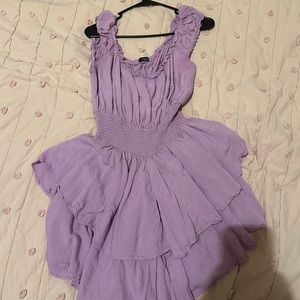 Purple polkadot romper